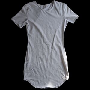 White Mini T-Shirt Dress Clean Girl Minimalist Basic Casual Summer Fit Women's L